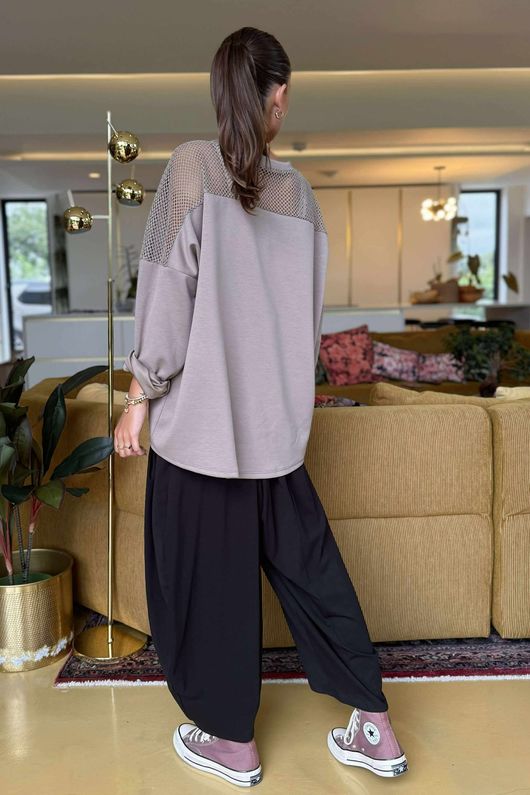 Made in Italy Tovi Mesh Panel Top Mocha /14 =